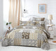DaDa Bedding Bohemian Olive Brown Moroccan Paisley Floral Filigree Patchwork Cotton Bedspread Set (JHW-885) - DaDa Bedding Collection