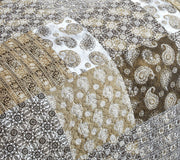 DaDa Bedding Bohemian Olive Brown Moroccan Paisley Floral Filigree Patchwork Cotton Bedspread Set (JHW-885) - DaDa Bedding Collection