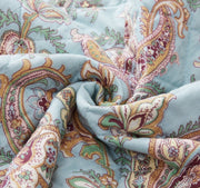 DaDa Bedding Bohemian Burgundy Red Velvet Trim Floral Paisley Patchwork Cotton Bedspread Set (JHW-868) - DaDa Bedding Collection