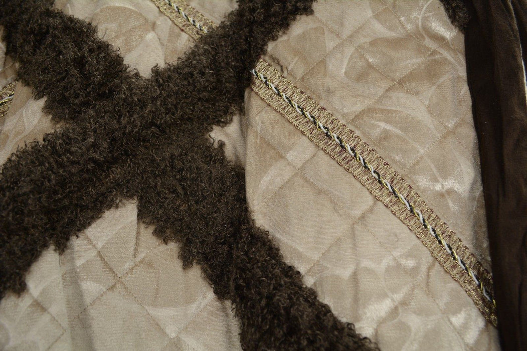 BEDSPREAD - DaDa Bedding Classic Elegant Velvety Ribbons Quilted Coverlet Bedspread Set (YG1024Beige) - DaDa Bedding Collection