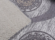 DaDa Bedding Rustic Grey Mosaic Distressed Medallion Reversible Quilted Bedspread Set (SD16299) - DaDa Bedding Collection