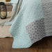 DaDa Bedding Contemporary Mint Green Grey Geometric Cotton Quilted Bedspread Set (JHW-804) - DaDa Bedding Collection