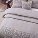 Bedspread - DaDa Bedding Elegant Fair Isle Purple Grey Yarn Dyed Quilted Coverlet Bedspread Set (JHW866) - DaDa Bedding Collection