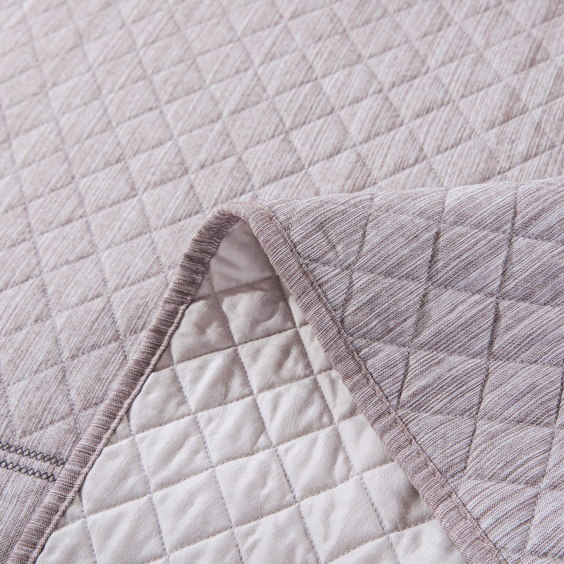 DaDa Bedding Whimsical Lavender Grey Cottage Soft Quilted Coverlet Bedspread Set (JHW866) - DaDa Bedding Collection