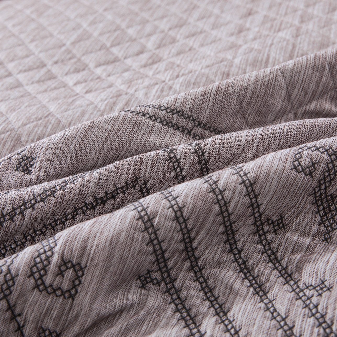 DaDa Bedding Whimsical Lavender Grey Cottage Soft Quilted Coverlet Bedspread Set (JHW866) - DaDa Bedding Collection