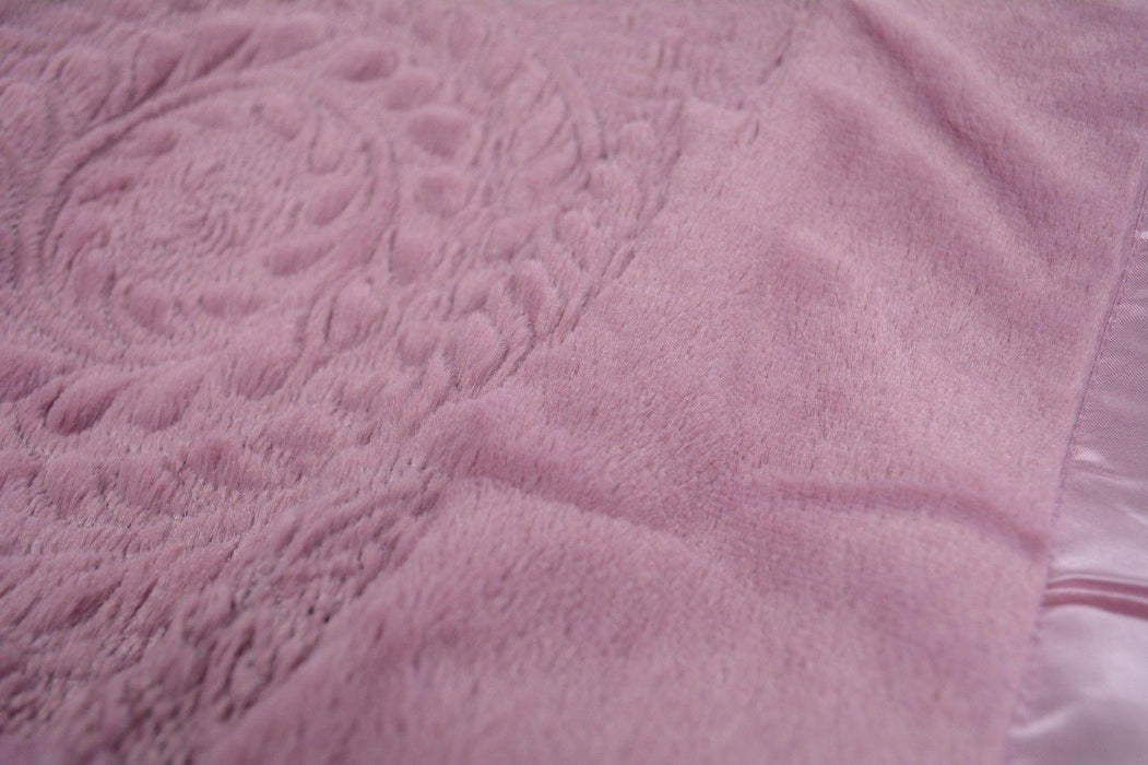 DaDa Bedding Mushy Ribbon Soft Warm Pink Fleece Coverlet Bedspread Set (YG1002Purple) - DaDa Bedding Collection