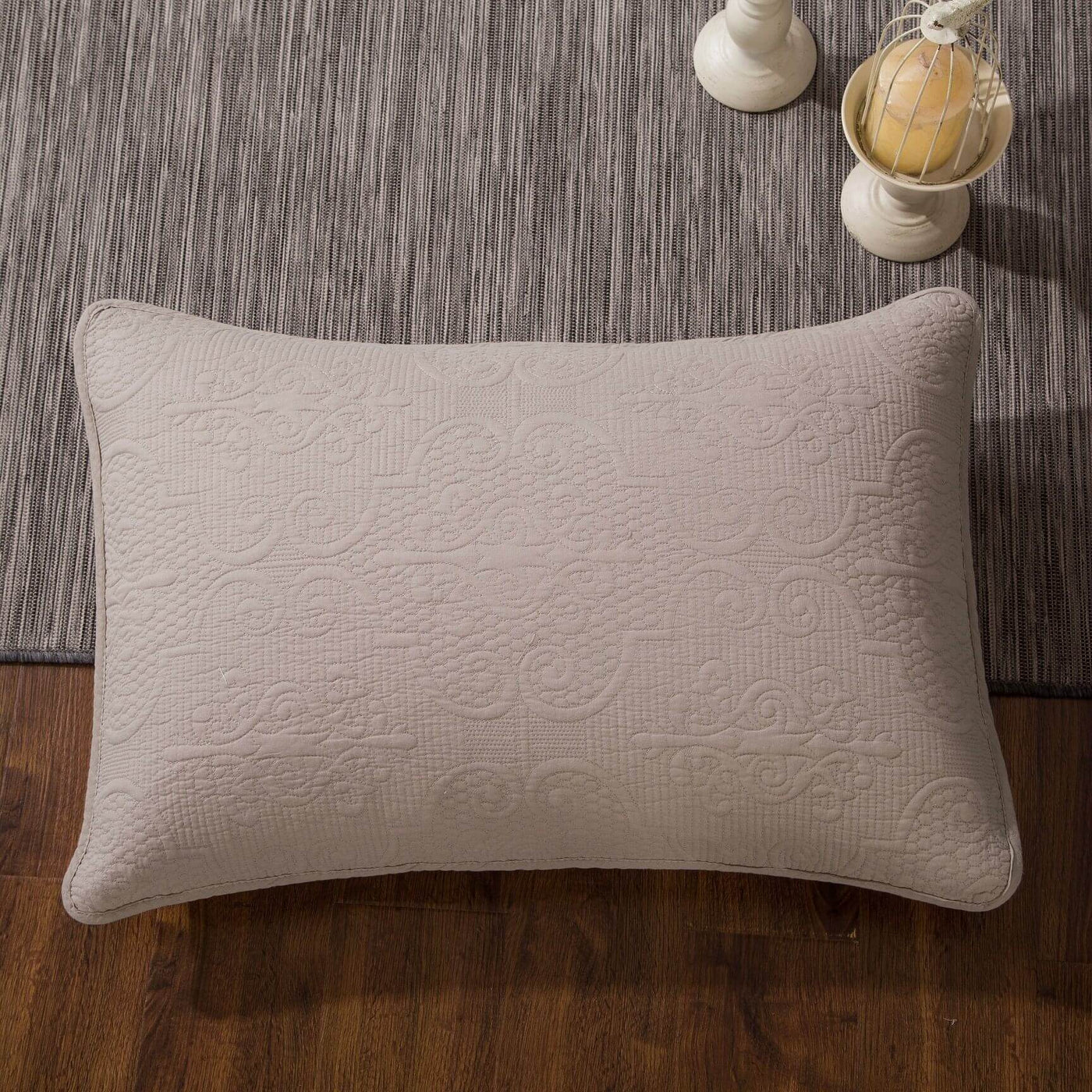 DaDa Bedding Taupe Beige Sand Dollar Floral Cotton Euro Sham 26” x 26” 1-Piece (JHW-585-EURO) main image 1