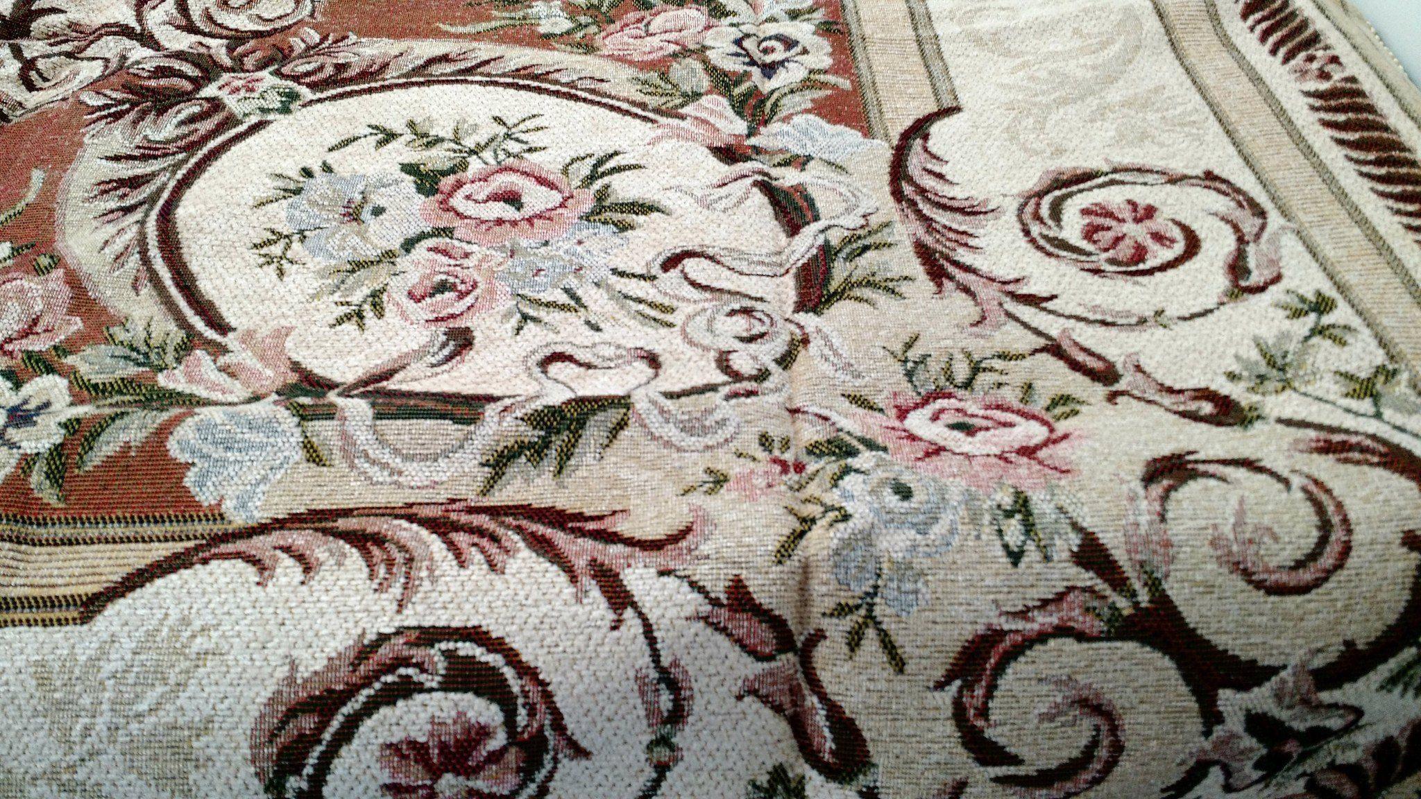 DaDa Bedding Orange & Beige Spices Victorian Floral Medallion Chenille Bedspread - Twin/Full 3-Piece Set - DaDa Bedding Collection