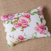 DaDa Bedding Romantic Roses Lovely Spring Pink Floral Quilted Scalloped Bedspread Set (JHW879) - DaDa Bedding Collection