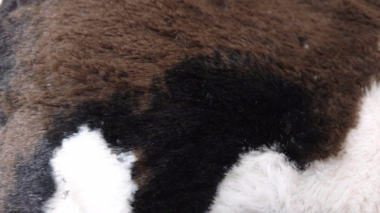DaDa Bedding Luxury Cow Hide Skin Farm Animal Sherpa Fleece Soft Warm Throw Twin Blanket - DaDa Bedding Collection