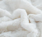 DaDa Bedding Luxury White Roses Fluffy Soft Sherpa Backside Faux Fur Throw Blanket (K11) - DaDa Bedding Collection
