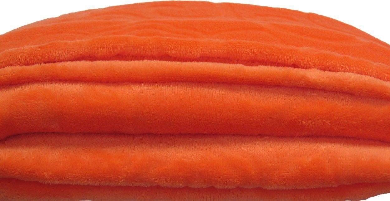DaDa Bedding Solid Floral Orange Pattern Soft Flannel Fleece Throw Blanket - Twin - 66" x 90" - DaDa Bedding Collection