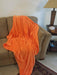 DaDa Bedding Solid Floral Orange Pattern Soft Flannel Fleece Throw Blanket - Twin - 66" x 90" - DaDa Bedding Collection