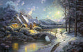 DaDa Bedding Holiday Snowy Winter Cottage Tapestry Throw Blanket - 50” x 60” (2103) - DaDa Bedding Collection