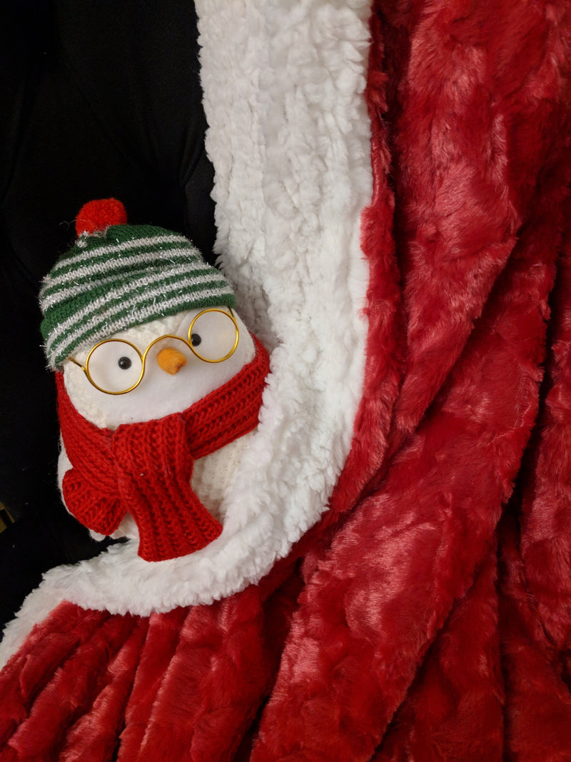 DaDa Bedding Luxury Romantic Red Lovely Hearts Dreamy Plush Faux Fur Throw Blanket (19) - DaDa Bedding Collection