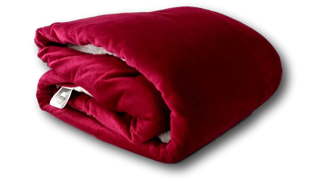 Blanket/ Throw - Tache Holiday Red Microfleece with Sherpa Back Throw Blanket - DaDa Bedding Collection