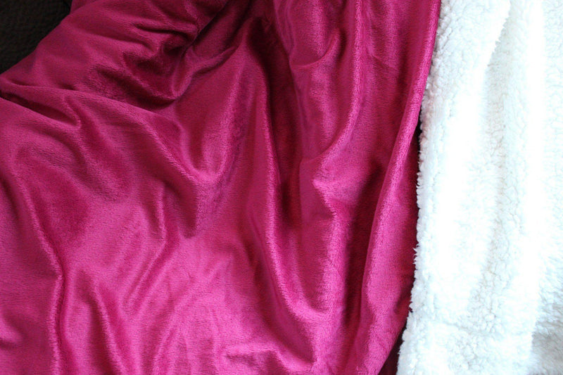 Tache Holiday Red Microfleece with Sherpa Back Throw Blanket - DaDa Bedding Collection