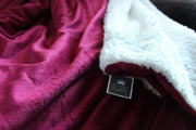 Tache Holiday Red Microfleece with Sherpa Back Throw Blanket - DaDa Bedding Collection