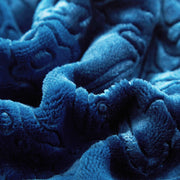 Tache Solid Embossed Cozy Night Blue Sherpa Throw Blanket - DaDa Bedding Collection
