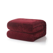 Tache Solid Embossed Merlot Red Sherpa Throw Blanket - DaDa Bedding Collection