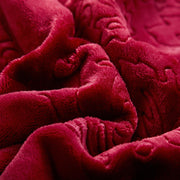 Tache Solid Embossed Merlot Red Sherpa Throw Blanket - DaDa Bedding Collection