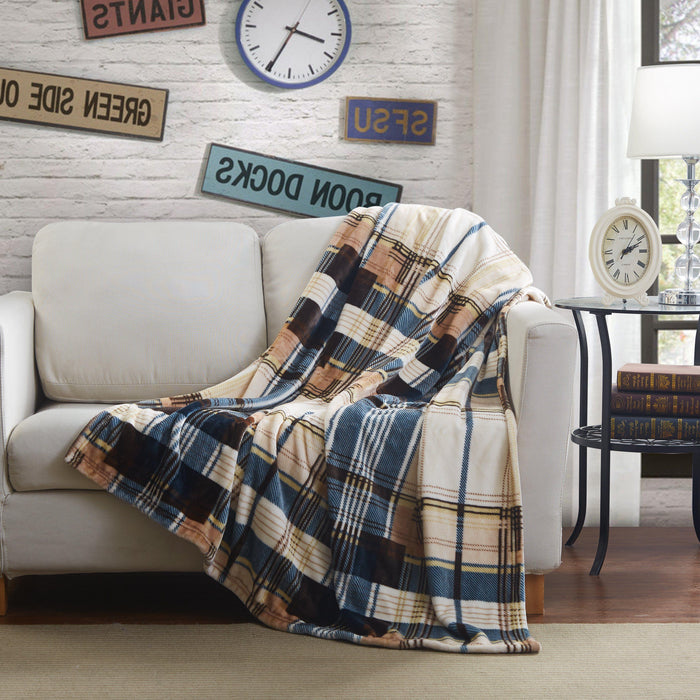 Blanket/ Throw - Tache Super Soft Winter Cabin Flannel Polyester Throw Blanket - DaDa Bedding Collection