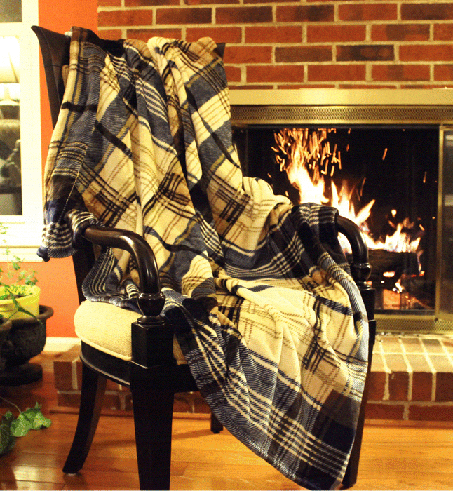 Blanket/ Throw - Tache Super Soft Winter Cabin Flannel Polyester Throw Blanket - DaDa Bedding Collection