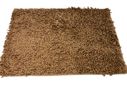 DaDa Bedding Coffee Brown Shaggy Soft Chenille Noodle Carpet Rug Bath Mat - DaDa Bedding Collection
