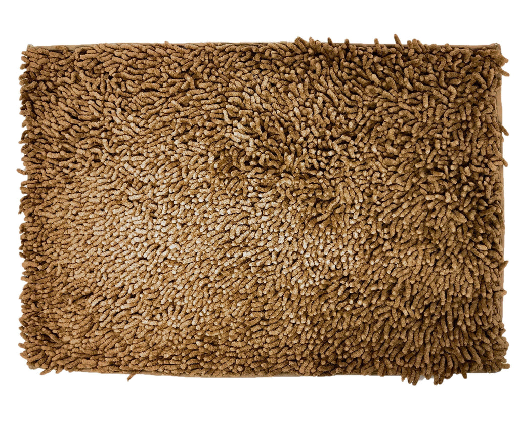 DaDa Bedding Coffee Brown Shaggy Soft Chenille Noodle Carpet Rug Bath Mat - DaDa Bedding Collection