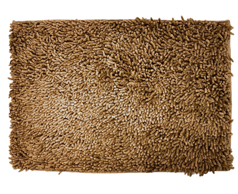DaDa Bedding Coffee Brown Shaggy Soft Chenille Noodle Carpet Rug Bath Mat - DaDa Bedding Collection
