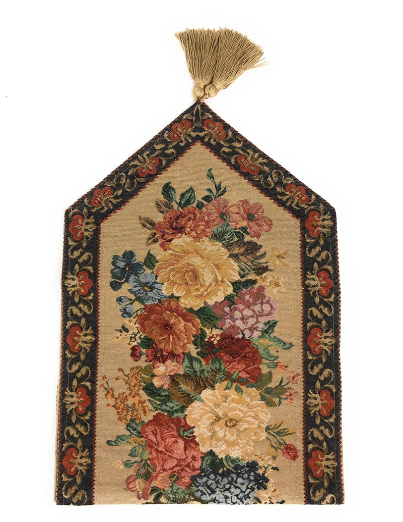 DaDa Bedding Set of 3-Pieces - Breath of Spring Floral Beige Woven Dining Tapestry Table Runners (3089) - DaDa Bedding Collection