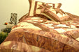 DaDa Bedding Diamond of Night Brown Beige Floral Stars Ruffles Comforter Set (BM915L) - DaDa Bedding Collection