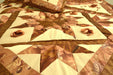 DaDa Bedding Diamond of Night Brown Beige Floral Stars Ruffles Comforter Set (BM915L) - DaDa Bedding Collection