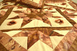 Comforter - DaDa Bedding Diamond of Night Brown Beige Floral Stars Ruffles Comforter Set (BM915L) - DaDa Bedding Collection