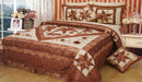 Comforter - DaDa Bedding Diamond of Night Brown Beige Floral Stars Ruffles Comforter Set (BM915L) - DaDa Bedding Collection