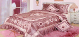 DaDa Bedding Floral Dusty Rose Pink Romantic Ruffles Bedspread Comforter Set, King, 5-PCS (BM6001) - DaDa Bedding Collection