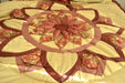 DaDa Bedding Sunset Rubies Red Burgundy Beige Floral Ruffles Comforter Set - Twin Size (BM465L-1) - DaDa Bedding Collection