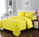 Comforter - Tache 3-4 Piece Cotton Solid Sunny Yellow Comforter Set With Zipper - DaDa Bedding Collection