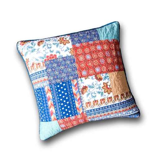 CUSHION COVER - DaDa Bedding Bohemian Vibes Patchwork Floral Euro Pillow Sham Cover, 26" x 26" (JHW878) - DaDa Bedding Collection