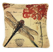 DaDa Bedding Dragonfly Dreams Elegant Insect Bug Throw Pillow Cushion Cover - 1-Piece - 18" - DaDa Bedding Collection