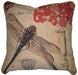 DaDa Bedding Dragonfly Dreams Elegant Insect Bug Throw Pillow Cushion Cover - 1-Piece - 18"-DaDa Bedding Collection