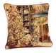 DaDa Bedding Golden Christmas Tree Fireplace Tapestry Throw Pillow Cover 16" x 16" (14604) - DaDa Bedding Collection