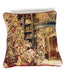 DaDa Bedding Golden Christmas Tree Fireplace Tapestry Throw Pillow Cover 16" x 16" (14604) - DaDa Bedding Collection