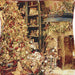 DaDa Bedding Golden Christmas Tree Fireplace Tapestry Throw Pillow Cover 16" x 16" (14604) - DaDa Bedding Collection