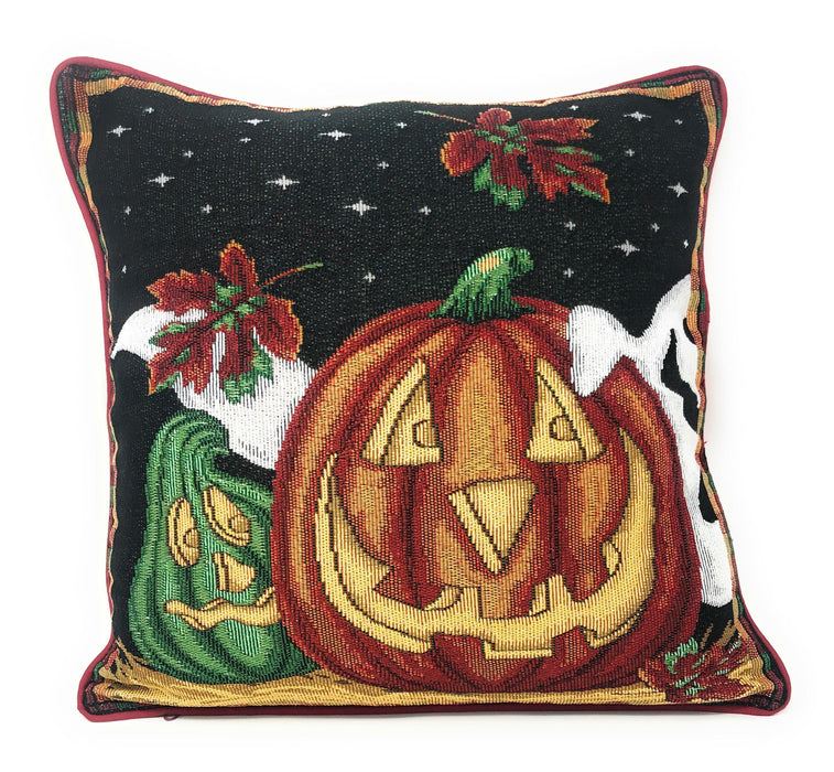 Cushion Cover - DaDa Bedding Halloween Pumpkins Throw Pillow Cover Tapestry Cases 16" x 16" (12914) - DaDa Bedding Collection
