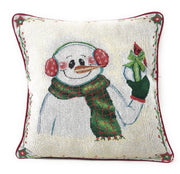 DaDa Bedding Magical Snowman Throw Pillow Cover Tapestry Cushion Cases 16" x 16" (9733) - DaDa Bedding Collection