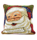DaDa Bedding Naughty or Nice Santa Claus Christmas Woven Tapestry Throw Pillow Cover - 16" x 16" - DaDa Bedding Collection