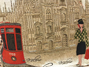 DaDa Bedding Postcard of Milan Cathedral Elegant Throw Pillow Cushion Cover. 1-Piece 18" - DaDa Bedding Collection