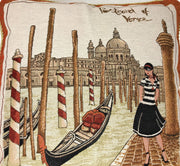 DaDa Bedding Postcard of Venice Italy Elegant Throw Pillow Cushion Cover, 18" 1-Piece - DaDa Bedding Collection