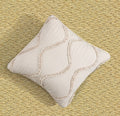 DaDa Bedding Set of 2 Charming Country Tufted Ivory Tan Ruffles Throw Pillow Covers - 18" x 18" (JHW873) - DaDa Bedding Collection